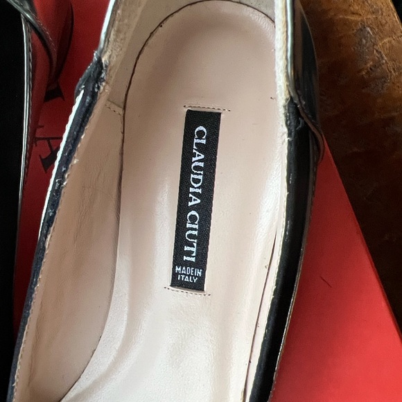 NWT New in Box Claudia Ciuti Kika Black Suede and Gun Metal Leather Flats Party - Picture 5 of 11